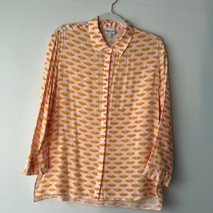Bimba y Lola bottom down shirt pink and Orange with lips pattern made of viscose